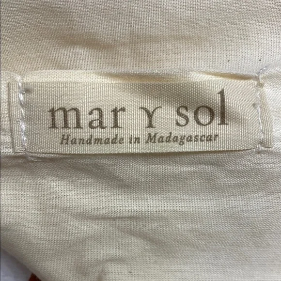 MAR Y SOL Tote Hampton Striped Raffia Toggle Closure Lined Leather Handles - Picture 2 of 11